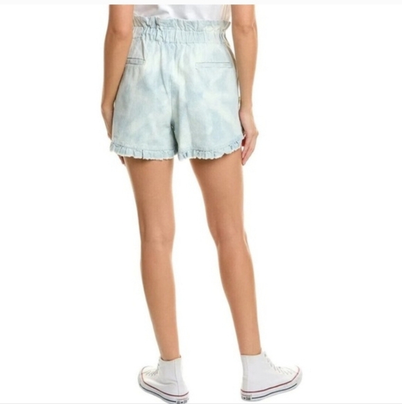 Sea New York Daryl High Waist Bleached Blue Ruffle Shorts NEW - Picture 2 of 6